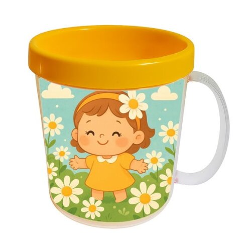 Caneca Acrílica Infantil Personalizada Jardim das Margaridas