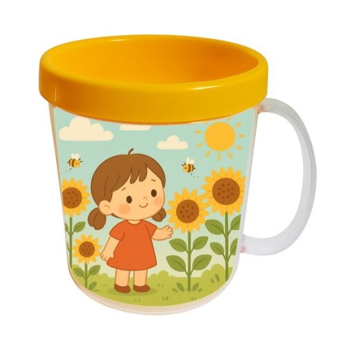 Caneca Acrílica Infantil Personalizada Jardim dos Girassóis
