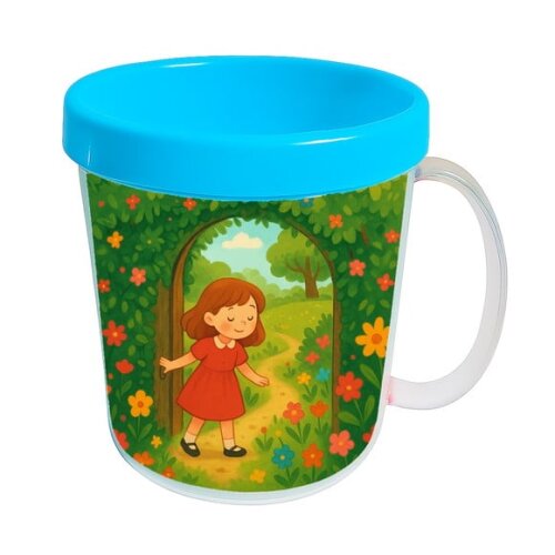 Caneca Acrílica Infantil Personalizada Jardim Secreto