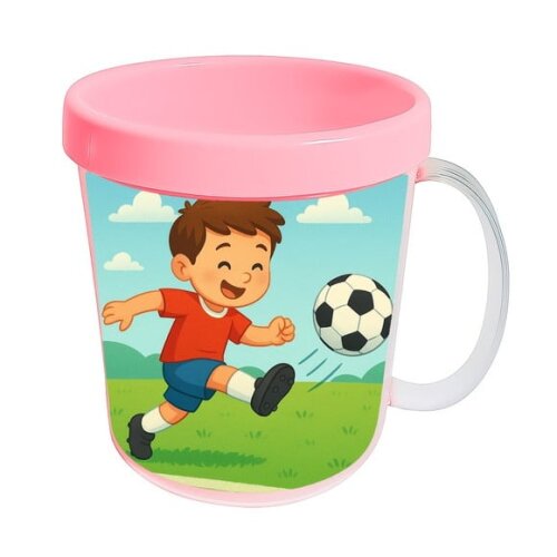 Caneca Acrílica Infantil Personalizada Jogador de Futebol