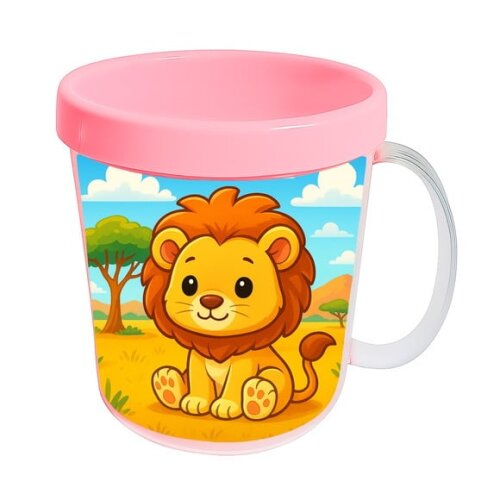 Caneca Acrílica Infantil Personalizada Leão Baby