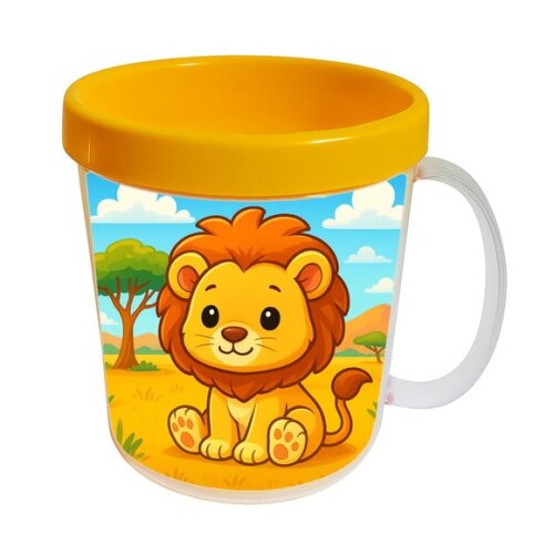 Caneca Acrílica Infantil Personalizada Leão Baby