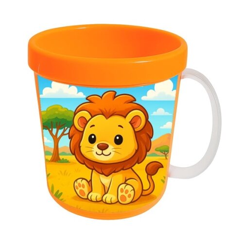 Caneca Acrílica Infantil Personalizada Leão Baby