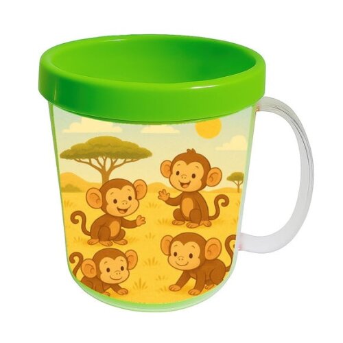 Caneca Acrílica Infantil Personalizada Macaquinhos