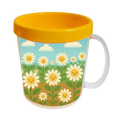 Caneca Acrílica Infantil Personalizada Margaridas