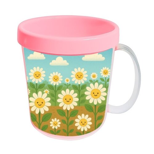 Caneca Acrílica Infantil Personalizada Margaridas