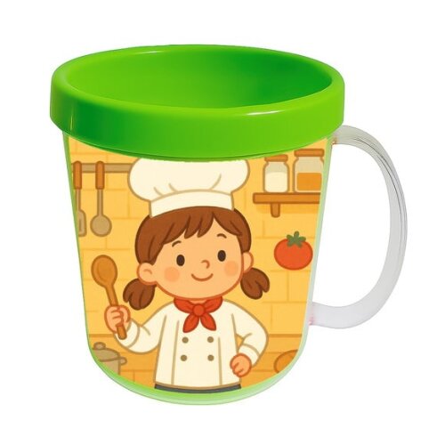 Caneca Acrílica Infantil Personalizada Mini Chefe Menina