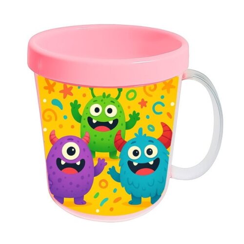 Caneca Acrílica Infantil Personalizada Monstrinhos