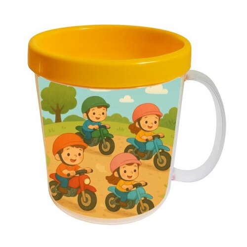 Caneca Acrílica Infantil Personalizada Motocicletas Kids