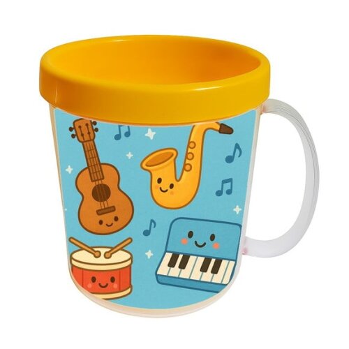 Caneca Acrílica Infantil Personalizada Músicas Instrumentos