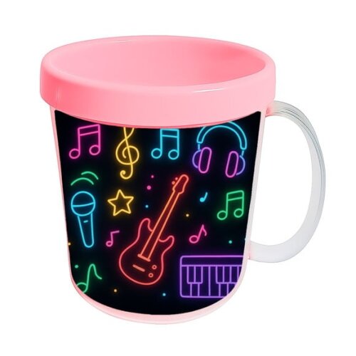 Caneca Acrílica Infantil Personalizada Neon Musical