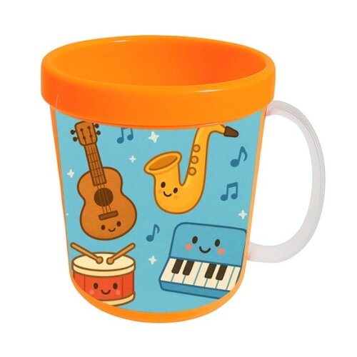 Caneca Acrílica Infantil Personalizada Músicas Instrumentos