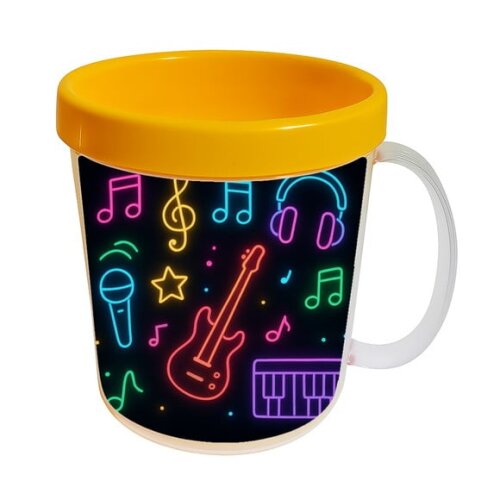 Caneca Acrílica Infantil Personalizada Neon Musical