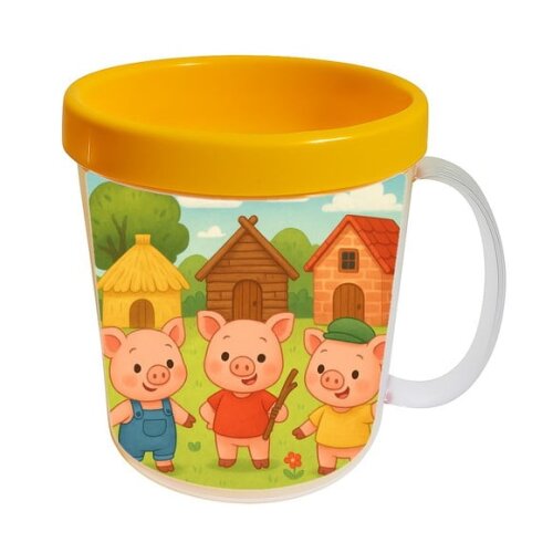 Caneca Acrílica Infantil Personalizada os Três Porquinhos