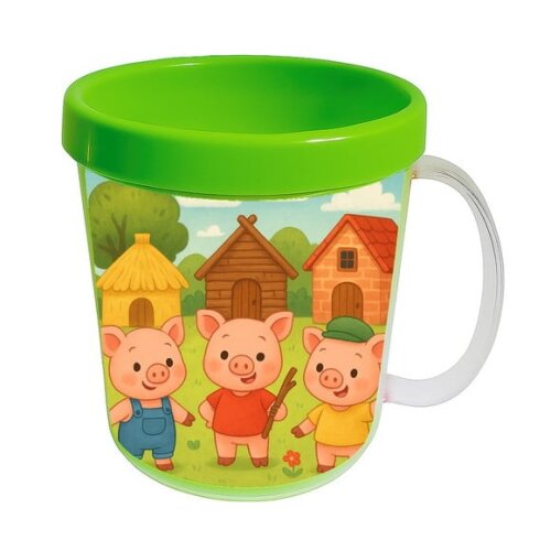 Caneca Acrílica Infantil Personalizada os Três Porquinhos