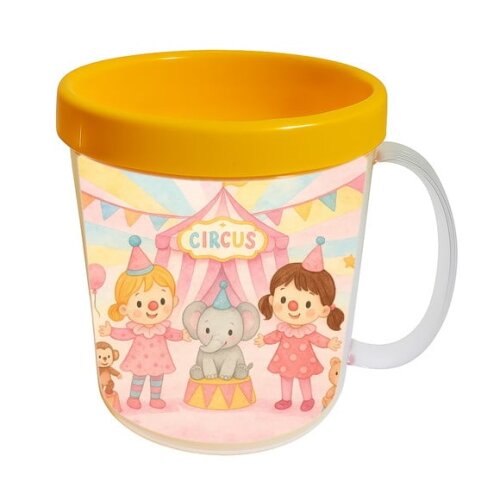 Caneca Acrílica Infantil Personalizada Palhacinhas Aquarela