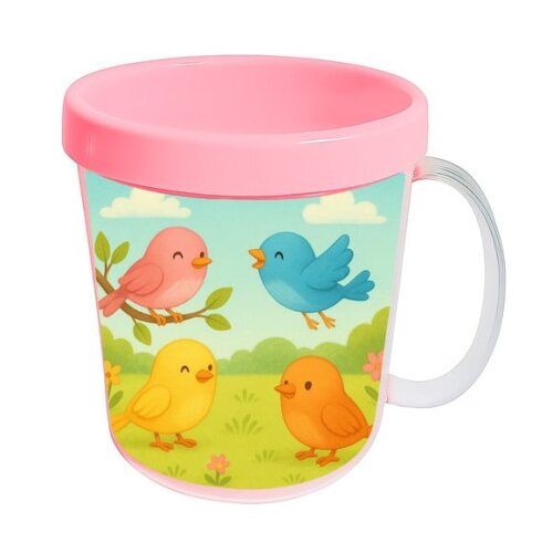 Caneca Acrílica Infantil Personalizada Passarinhos
