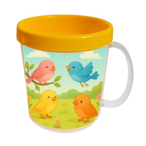 Caneca Acrílica Infantil Personalizada Passarinhos