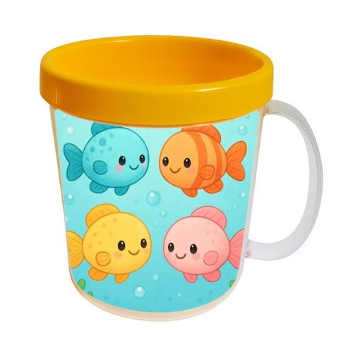 Caneca Acrílica Infantil Personalizada Peixinhos Baby