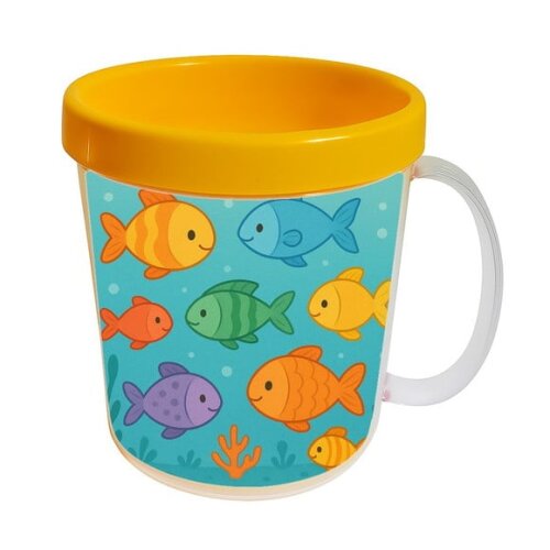 Caneca Acrílica Infantil Personalizada Peixinhos Coloridos
