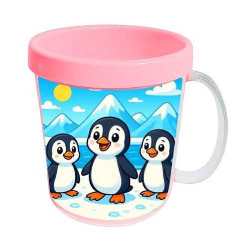 Caneca Acrílica Infantil Personalizada Pinguins