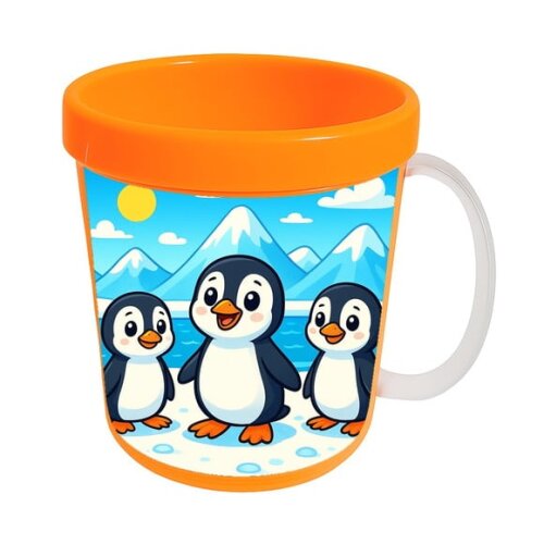Caneca Acrílica Infantil Personalizada Pinguins
