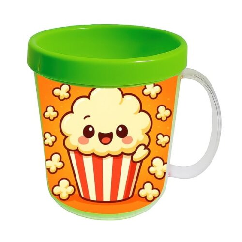 Caneca Acrílica Infantil Personalizada Pipoca