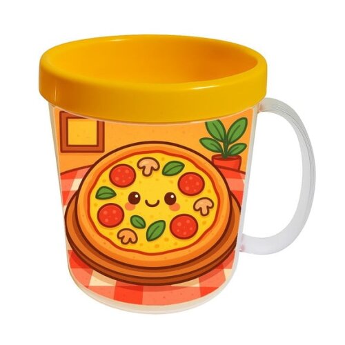 Caneca Acrílica Infantil Personalizada Pizza Divertida