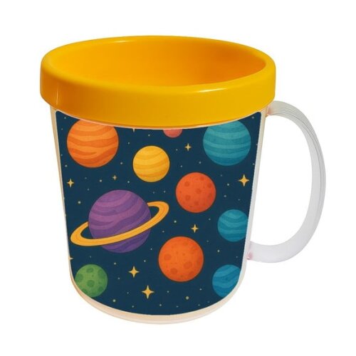 Caneca Acrílica Infantil Personalizada Planetas Coloridos