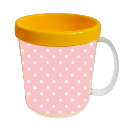 Caneca Acrílica Infantil Personalizada Poá Rosa Bebê