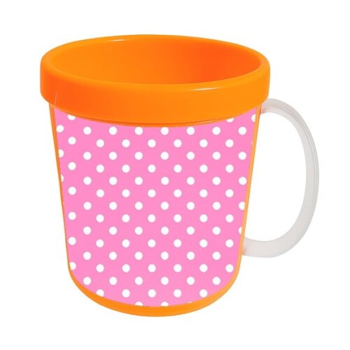 Caneca Acrílica Infantil Personalizada Poá Rosa Pink