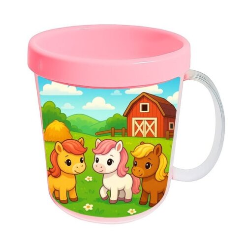 Caneca Acrílica Infantil Personalizada Pôneis