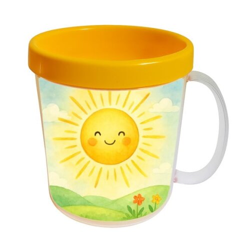 Caneca Acrílica Infantil Personalizada Raio de Sol Aquarela