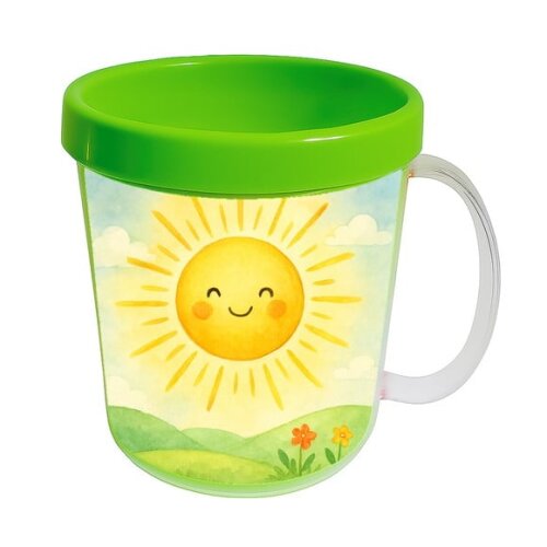 Caneca Acrílica Infantil Personalizada Raio de Sol Aquarela
