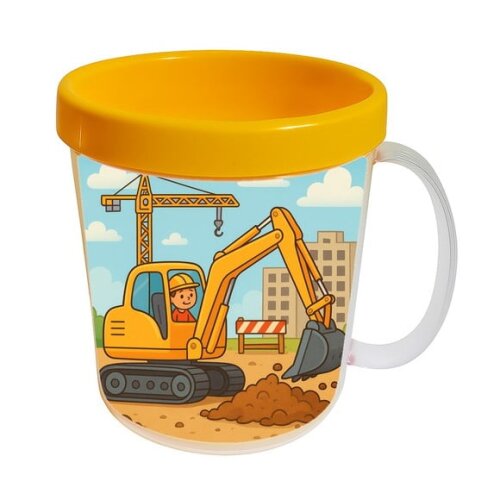 Caneca Acrílica Infantil Personalizada Retroescavadeira