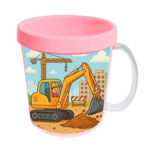 Caneca Acrílica Infantil Personalizada Retroescavadeira