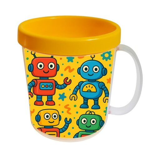 Caneca Acrílica Infantil Personalizada Robôs Divertidos
