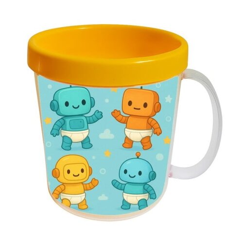 Caneca Acrílica Infantil Personalizada Robôs Baby