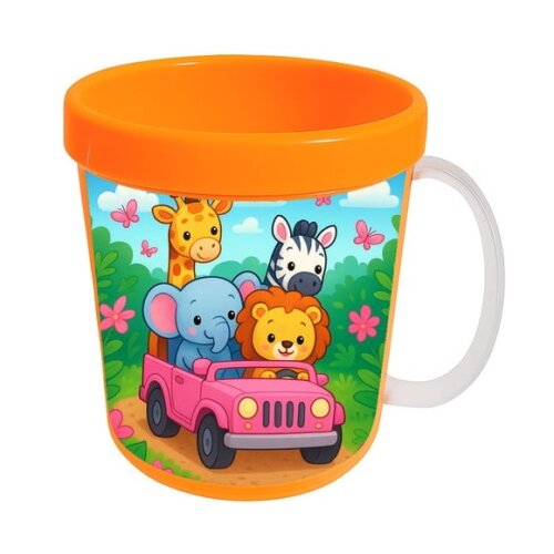 Caneca Acrílica Infantil Personalizada Safari Rosa