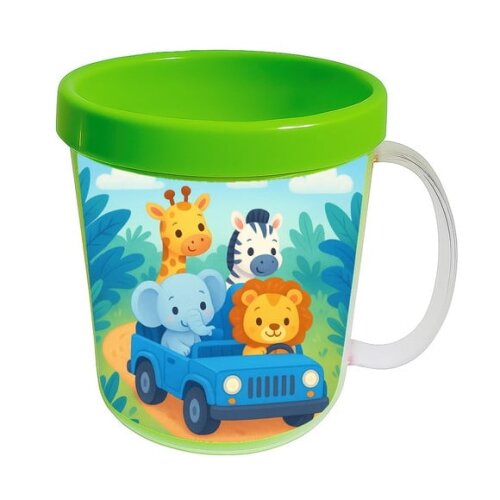 Caneca Acrílica Infantil Personalizada Safari Azul