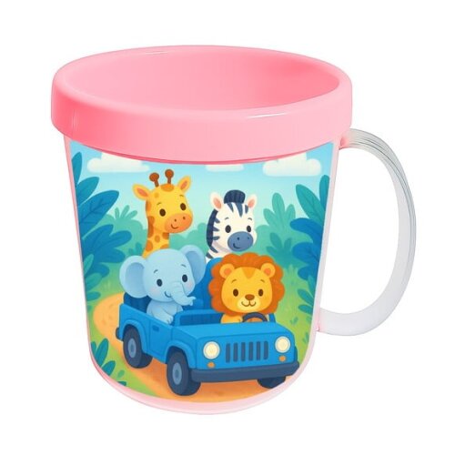 Caneca Acrílica Infantil Personalizada Safari Azul