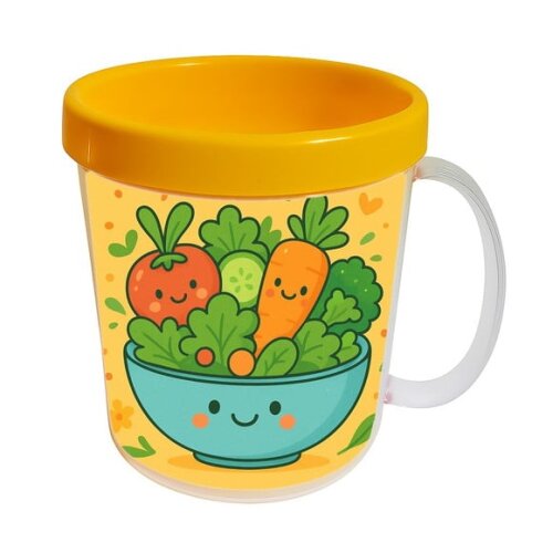 Caneca Acrílica Infantil Personalizada Salada Divertida