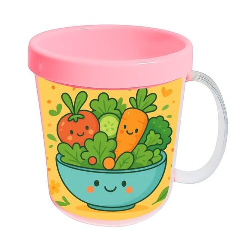 Caneca Acrílica Infantil Personalizada Salada Divertida
