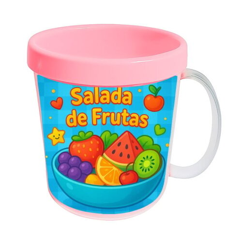Caneca Acrílica Infantil Personalizada Salada de Frutas