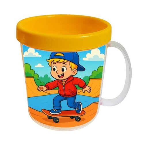 Caneca Acrílica Infantil Personalizada Skate Kids