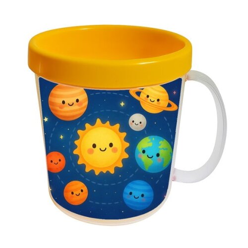 Caneca Acrílica Infantil Personalizada Sistema Solar