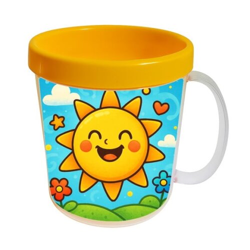 Caneca Acrílica Infantil Personalizada Sol Sorridente