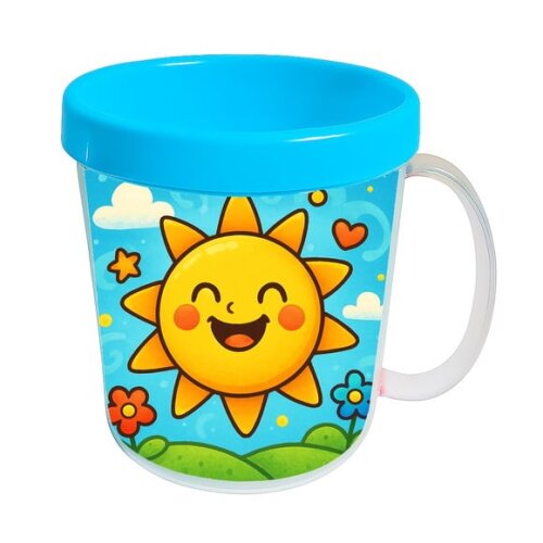 Caneca Acrílica Infantil Personalizada Sol Sorridente