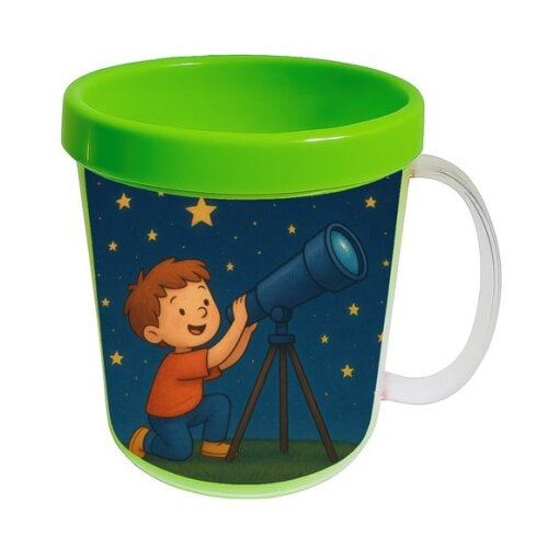 Caneca Acrílica Infantil Personalizada Telescópio Kids