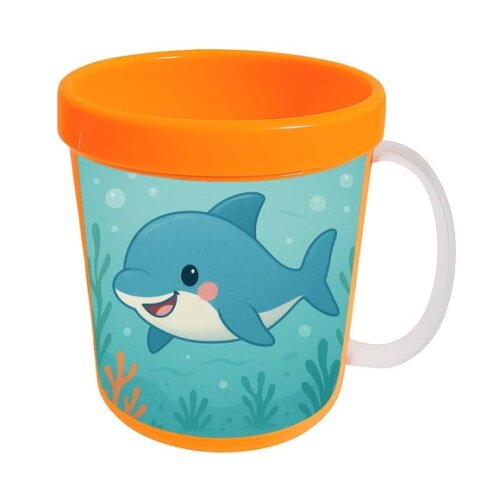Caneca Acrílica Infantil Personalizada Tubarãozinho Fofo